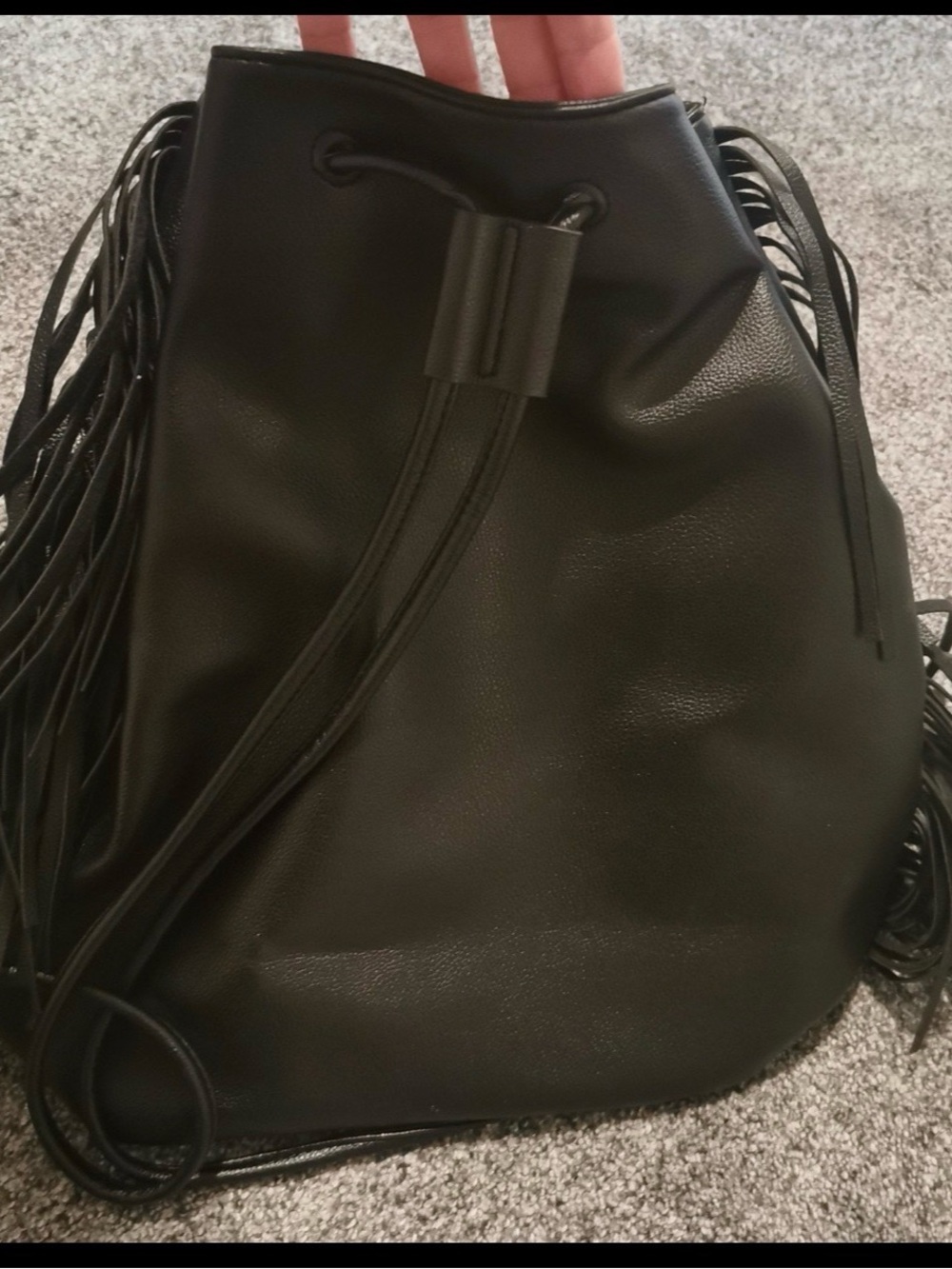 Victoria’s Secret black backpack bag with fringe - Picture 3 of 6